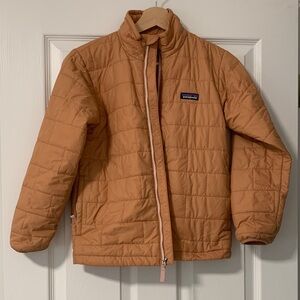 Patagonia Girls Light Orange Puffer Jacket